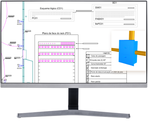 Software para projetos de cabeamento: desenhos legendas detalhes inteligentes