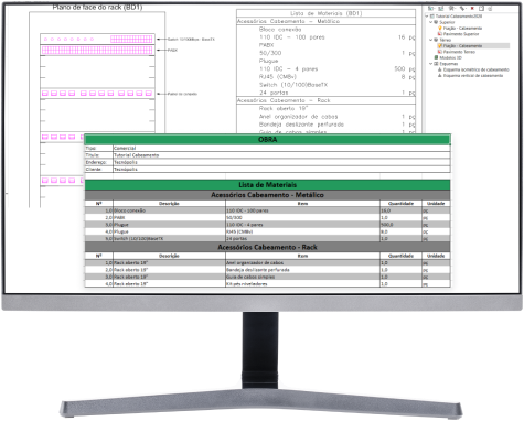 Software para projetos de cabeamento: lista de materiais