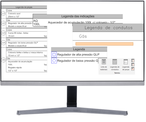 Software para projetos de gás: criação automática legendas